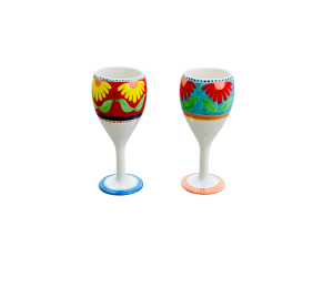 Oxnard Floral Wine Glass Set